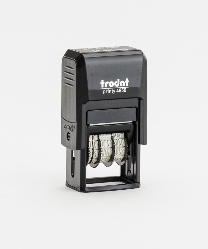 Trodat Printy Datumstempel 4850/L mit Lagertextplatte